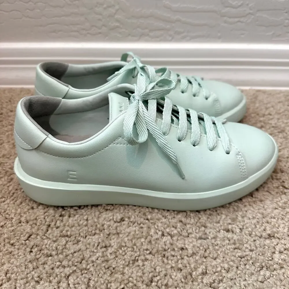 EVERLANE ReLeather Court Sneakers Mint Green Leather Unisex Mens 5 Womens 7